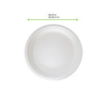 Sugarcane White Round Plate (No added PFAs) D:10in - 25 pcs Sugarcane White Round Plate (No added PFAs) D:10in - 25 pcs